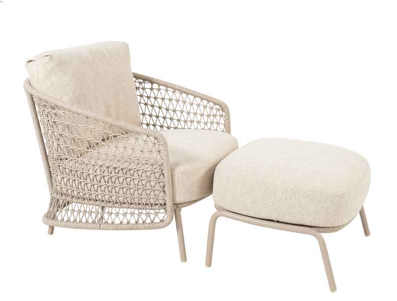 4 Seasons Puccini Foostool W/cushion - Latte